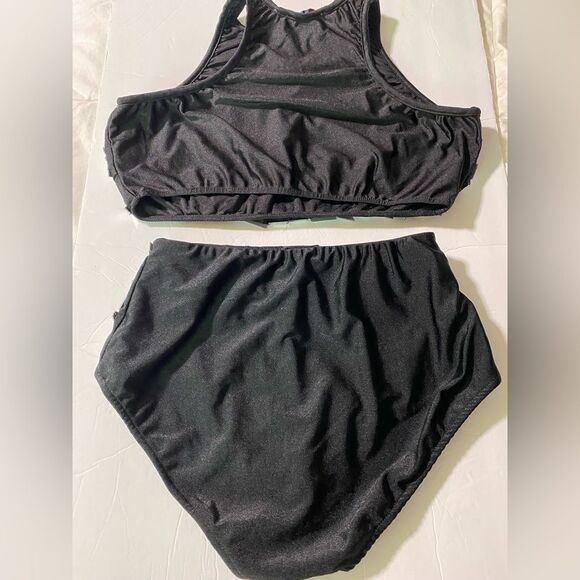 Glamour dance costume broken glass two-piece silver embellishment XLA/LA - Picture 3 of 11